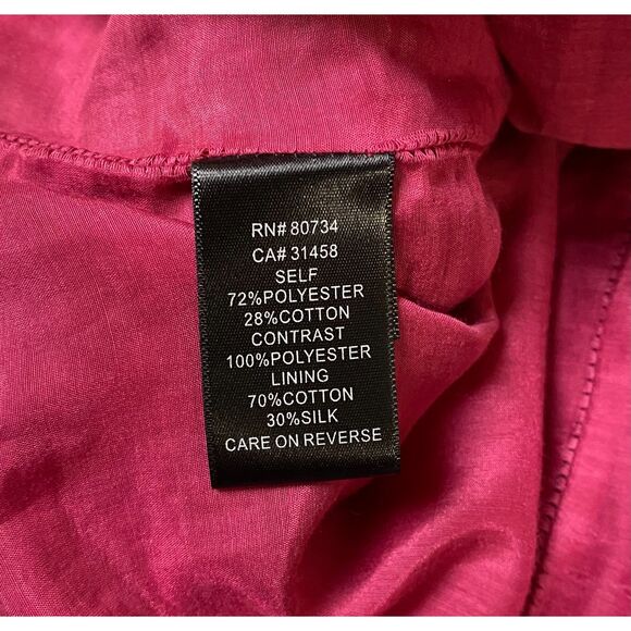 BCBG PARIS Women's Chic Burgundy Babydoll Dress Textured Floral Pattern Sz 8 - Picture 7 of 7